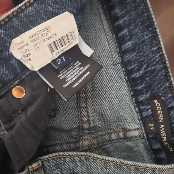 Modern American Bancroft High Waist Tapered Jeans in After Math, Size 27 - Picture 2 of 5